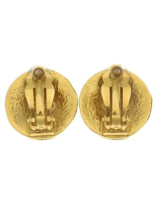 Chanel CC Logo Circle Earrings Gold - Picture 2 of 6